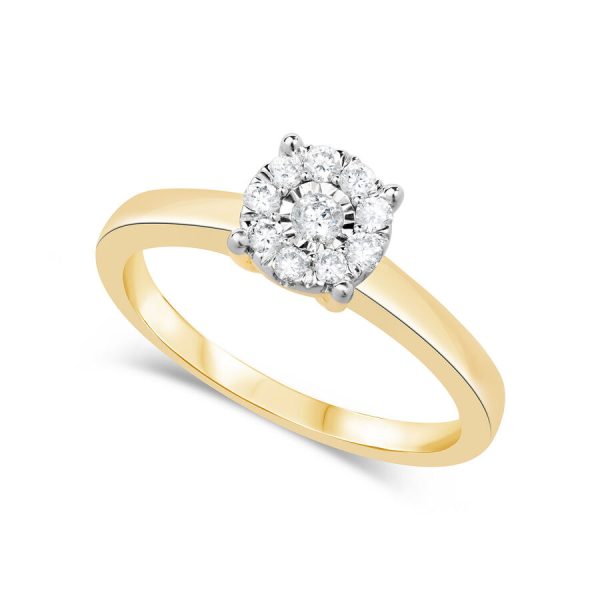 Unazë fejese me 22ct diamant cluster