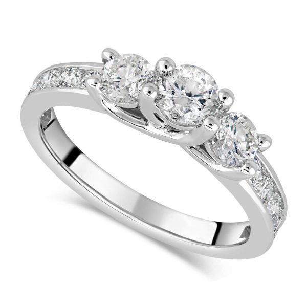 Unazë ar i bardhë 18k me 1ct diamant