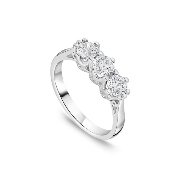 Unazë ar i bardhë 18k me 1ct diamant — 1ct
