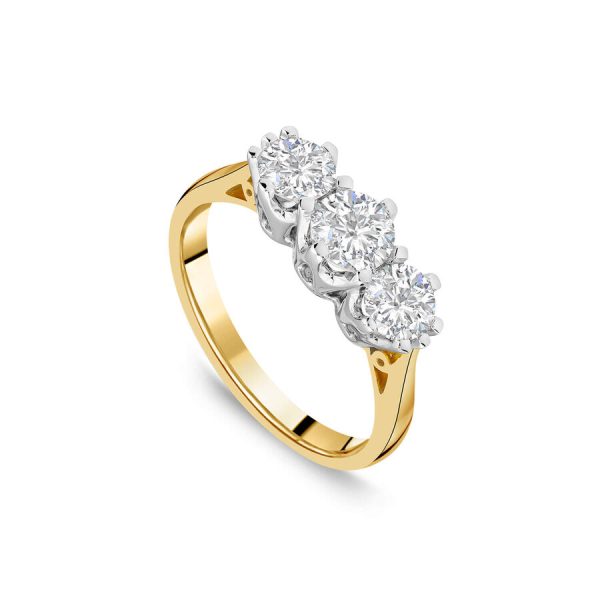Unazë ar i verdhë 18k me 1.25ct diamant