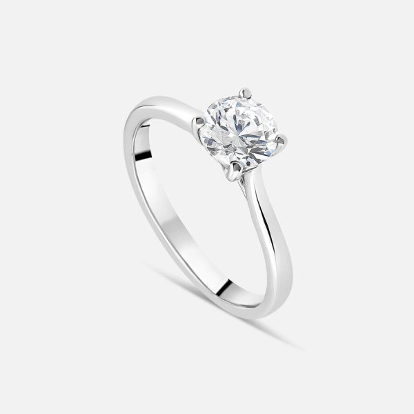 Unazë solitaire platin me 1.00ct diamant brilliant solitaire