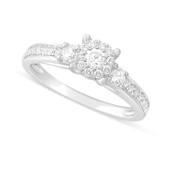 Unazë fejese ar i bardhë 9k me diamant cluster