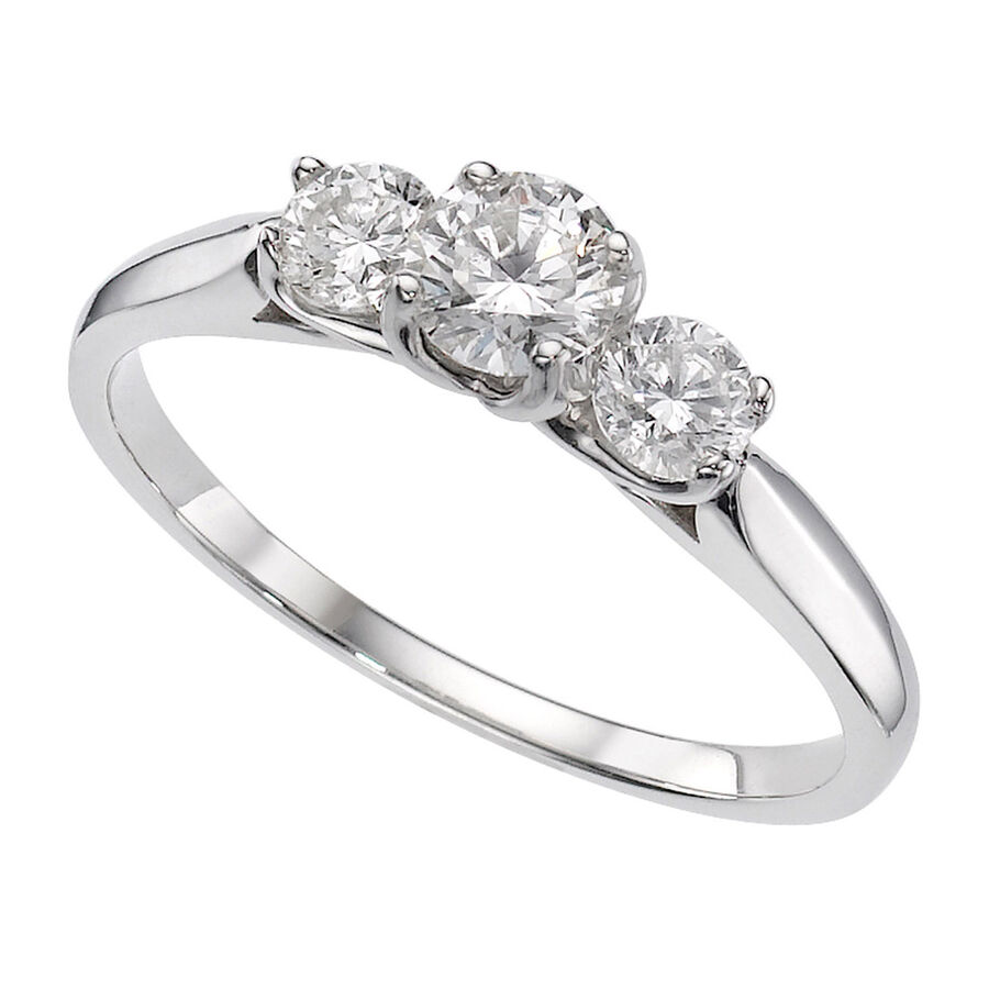 Unazë ar i bardhë 18k me diamant — E bardhë