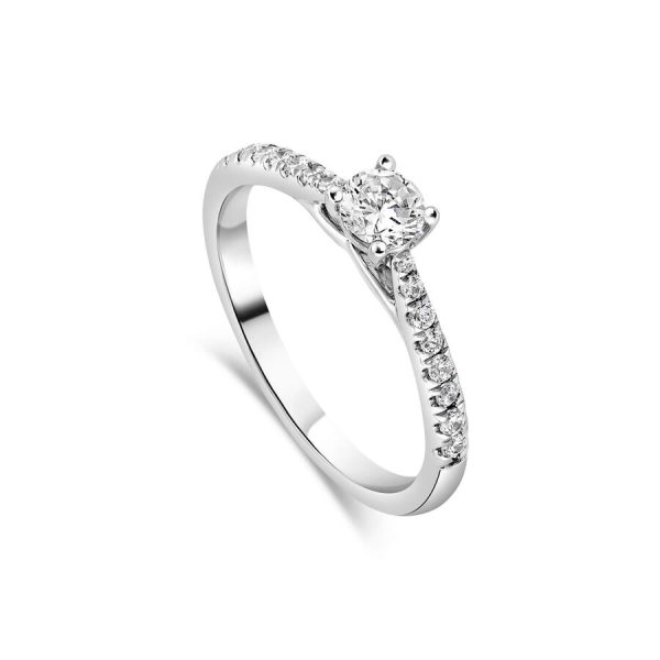 The Orchid Setting unazë ar i bardhë 18k me diamant