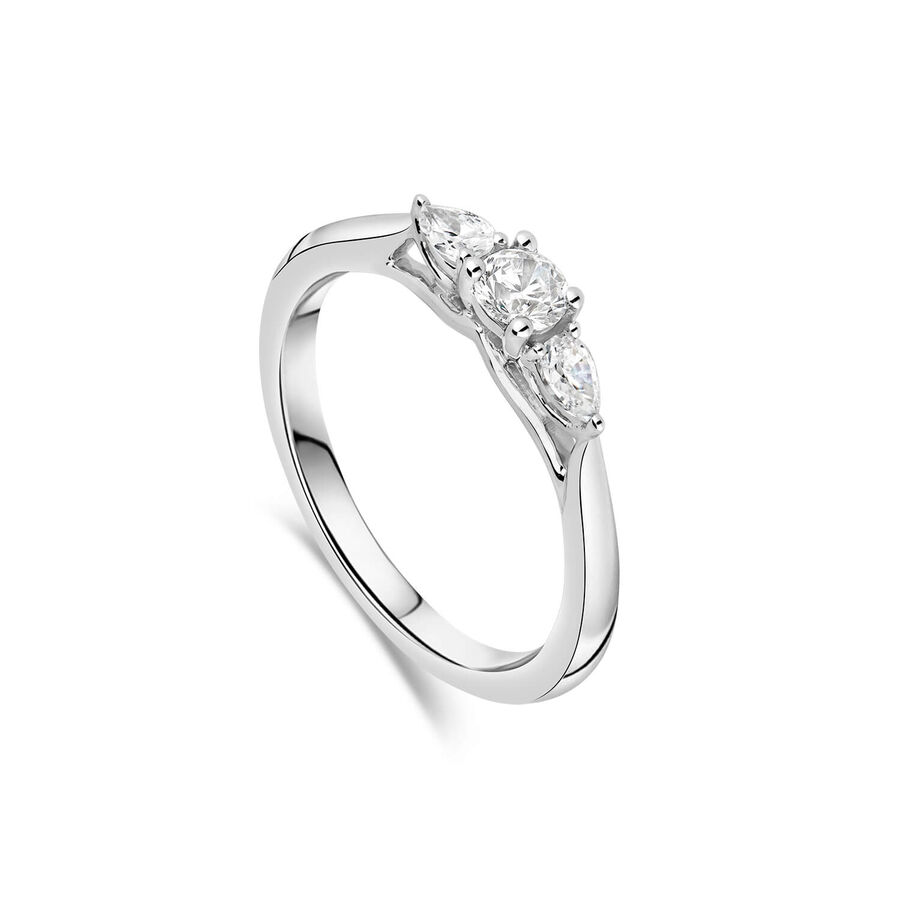 The Orchid Setting unazë ar i bardhë 18k me 0.33ct diamant dardhë