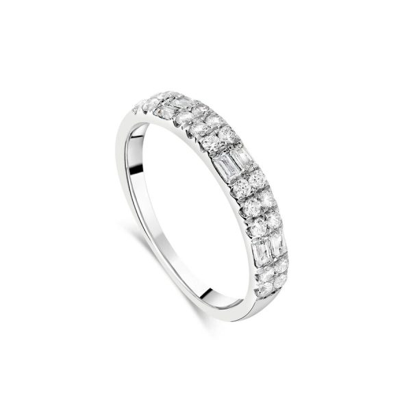 The Orchid Setting unazë martese ar i bardhë 18k me 0.50ct diamant