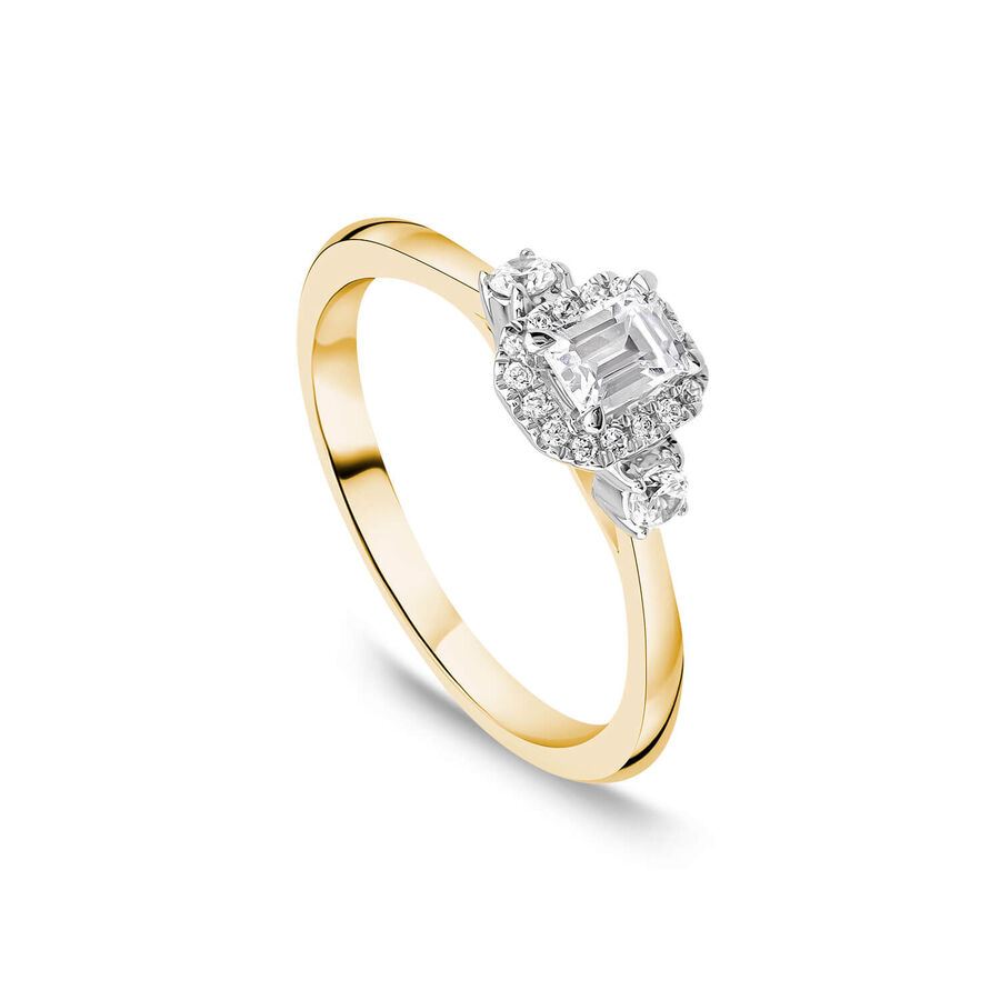 The Orchid Setting unazë ar i verdhë 18k me 0.33ct diamant smerald