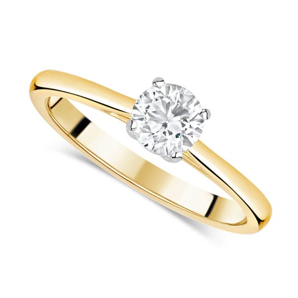 The Tulip Setting unazë ar i verdhë 18k me 0.50ct diamant