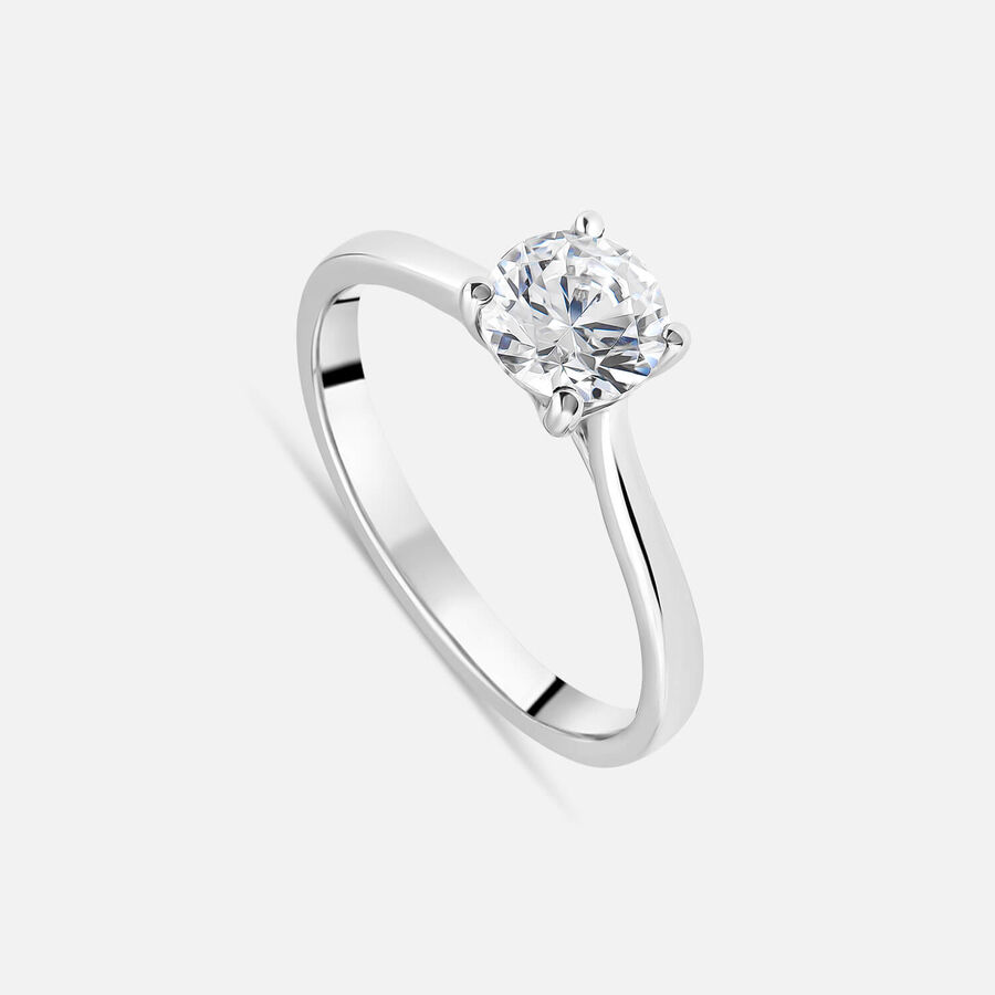 Unazë solitaire platin me 1.00ct diamant brilliant solitaire — 1.00ct