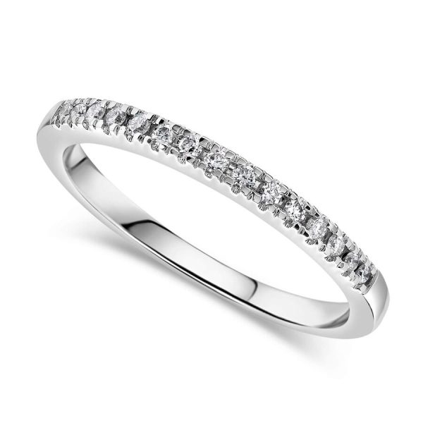 Unazë eternity ar i bardhë 9k me 0.07ct diamant eternity