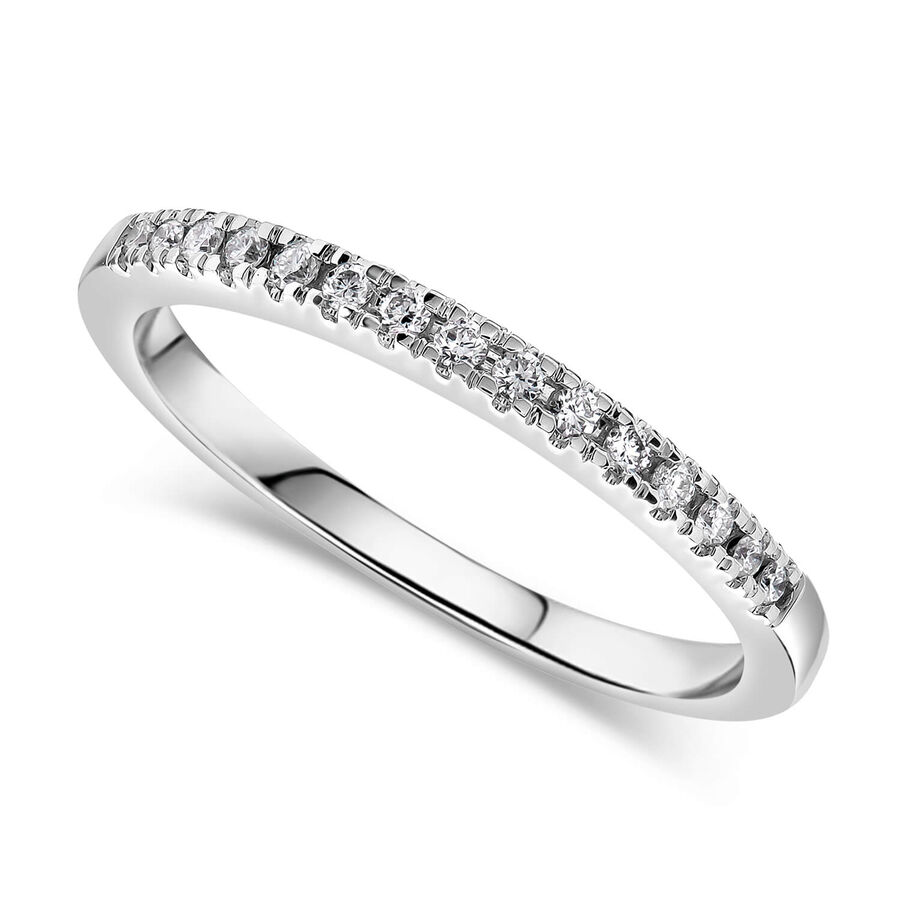 Unazë eternity ar i bardhë 9k me 0.07ct diamant eternity