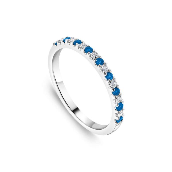 Unazë eternity ar i bardhë 9k me 0.09ct diamant eternity — 0.09ct