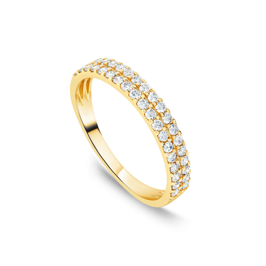 Unazë eternity ar i verdhë 9k me 0.38ct diamant eternity