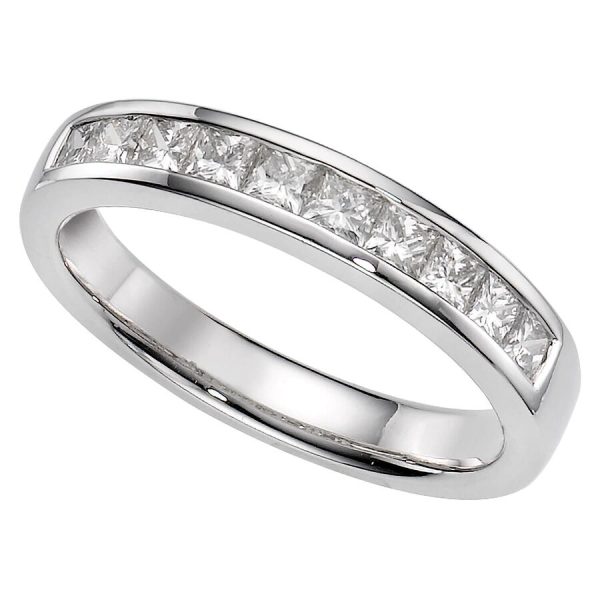 Unazë eternity platin me diamant princess eternity