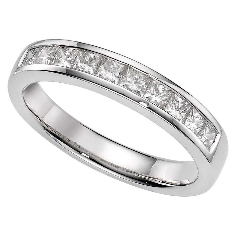 Unazë eternity platin me diamant princess eternity
