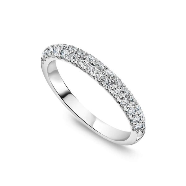 Unazë ar i bardhë 18k me 0.50ct diamant