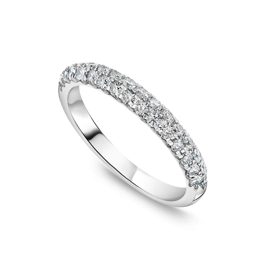 Unazë ar i bardhë 18k me 0.50ct diamant