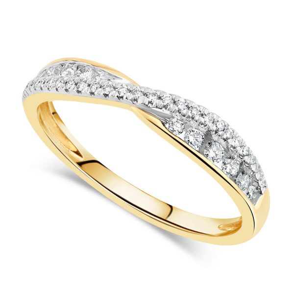Unazë ar i verdhë 9k me 0.25ct diamant
