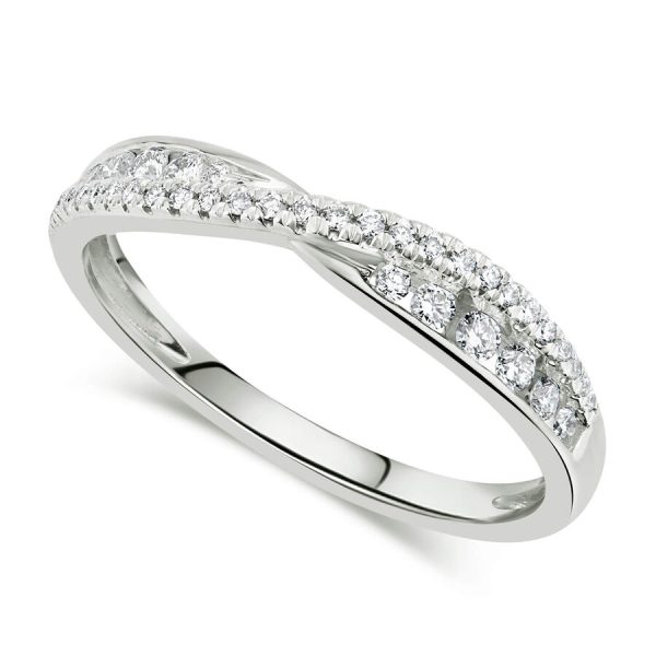 Unazë martese ar i bardhë 9k me 0.25ct diamant