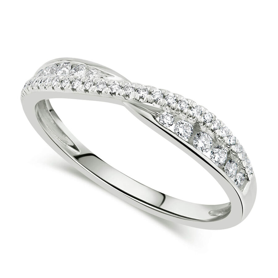 Unazë martese ar i bardhë 9k me 0.25ct diamant