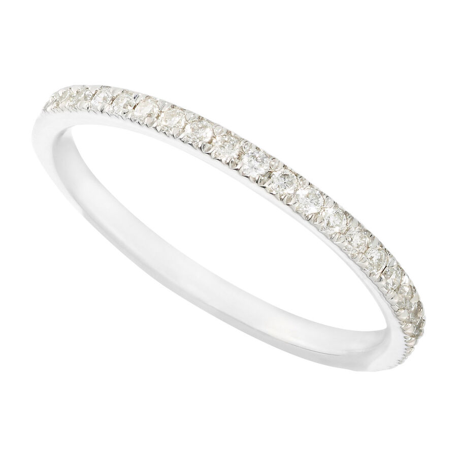 Unazë eternity ar i bardhë 18k me diamant eternity