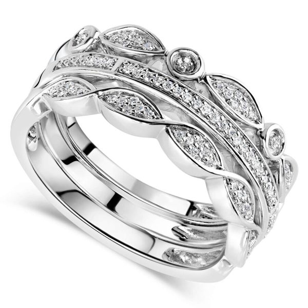 Unazë ar i bardhë 9k me 0.15ct diamant — 0.15ct