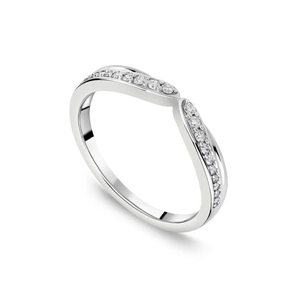Unazë ar i bardhë 9k me 0.15ct diamant