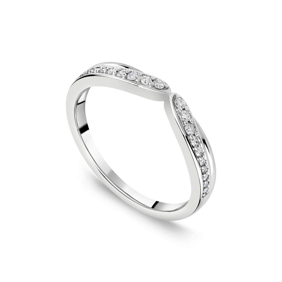 Unazë ar i bardhë 9k me 0.15ct diamant