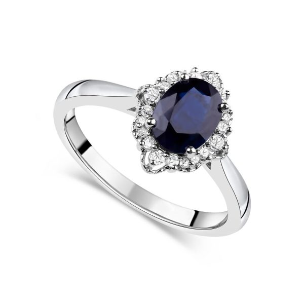 Unazë ar i bardhë 9k me 0.18ct diamant