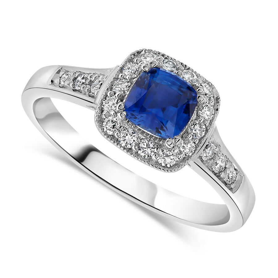 Unazë ar i bardhë 18k me diamant — E bardhë — E bardhë