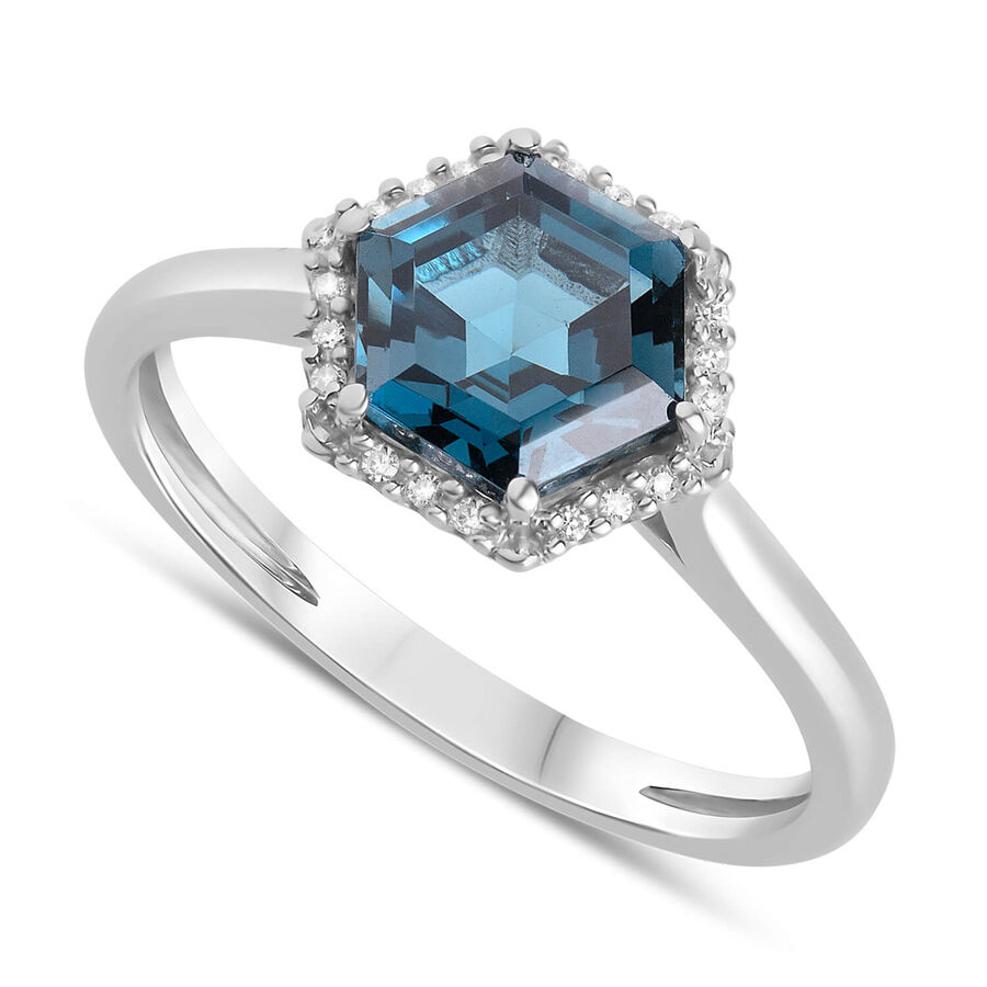 Unazë ar i bardhë 9k me 0.05ct diamant