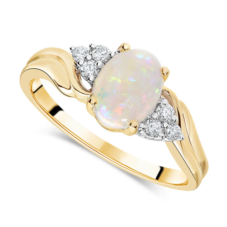 Unazë ar i verdhë 9k me 0.10ct diamant