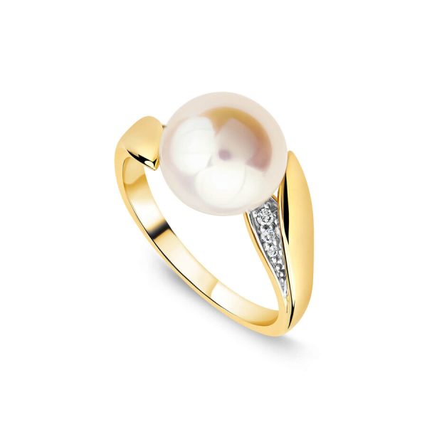 Unazë ar i verdhë 9k me 0.04ct diamant dardhë
