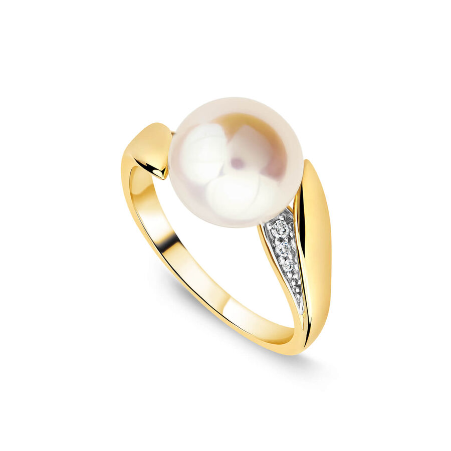 Unazë ar i verdhë 9k me 0.04ct diamant dardhë