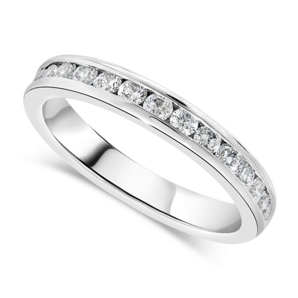 Unazë martese platin 3mm me diamant
