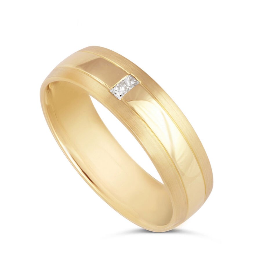 Unazë martese 6mm me diamant princess