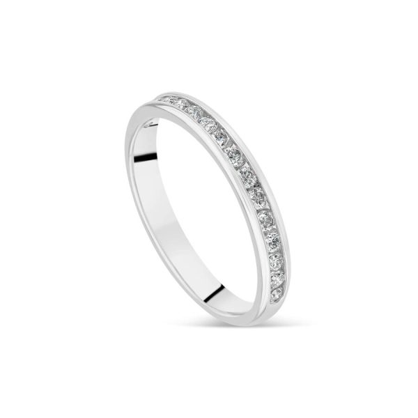 Unazë martese platin 2.5mm me 0.20ct diamant