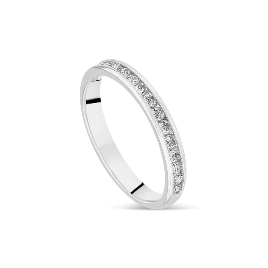 Unazë martese platin 2.5mm me 0.20ct diamant
