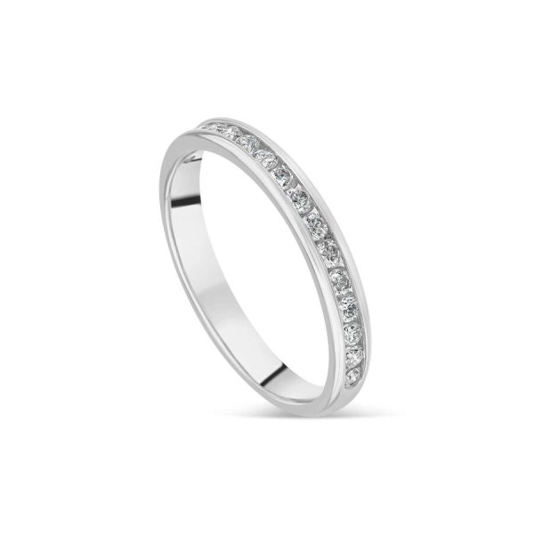 Unazë martese platin 3mm me 0.35ct diamant