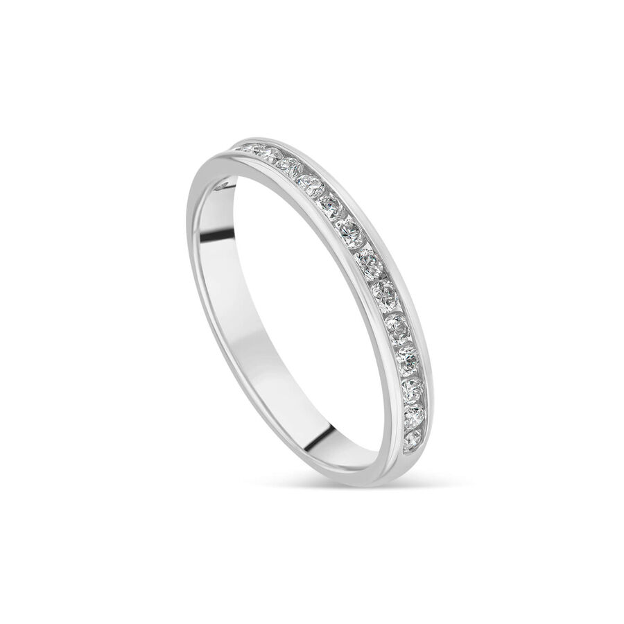 Unazë martese platin 3mm me 0.35ct diamant