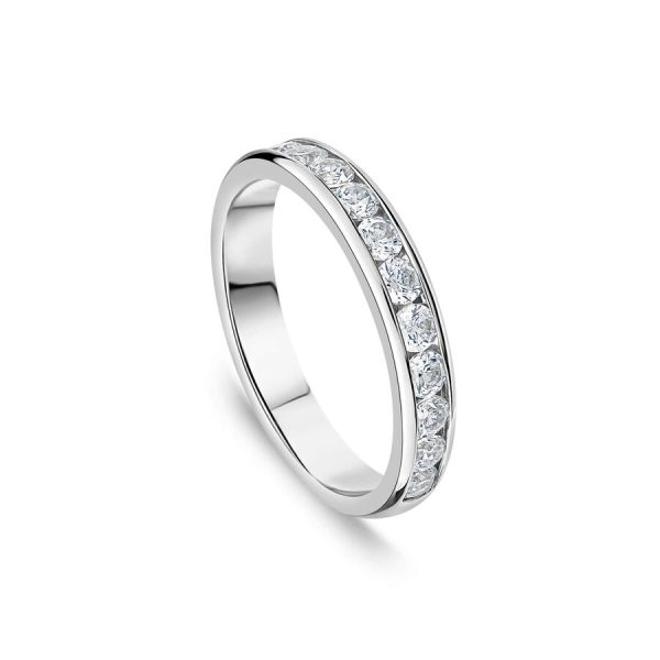 Unazë martese platin 3.5mm me 0.60ct diamant