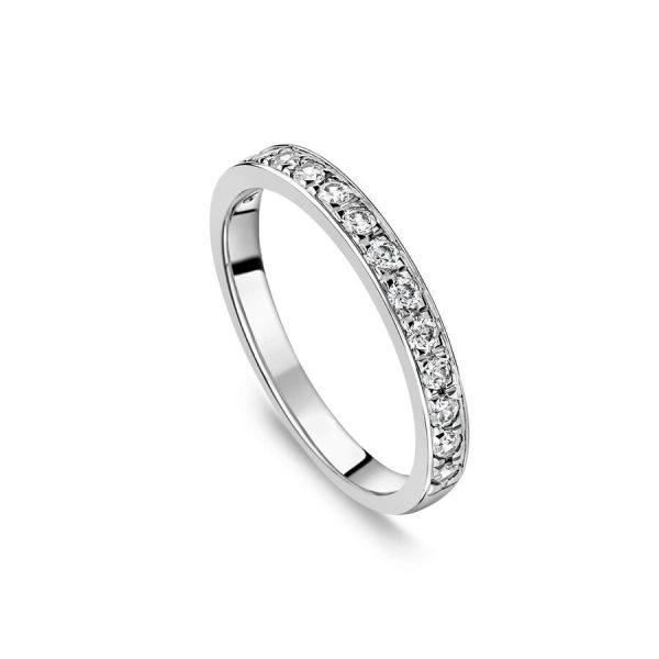 Unazë martese platin 2.5mm me 0.30ct diamant