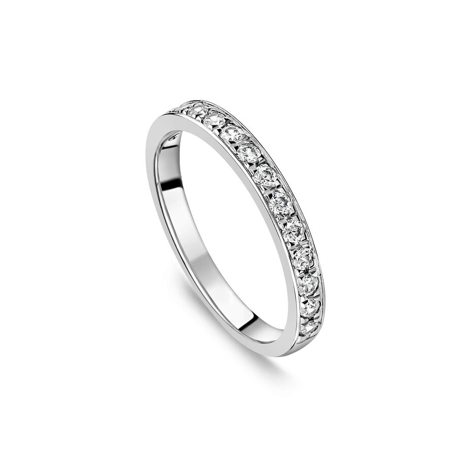 Unazë martese platin 2.5mm me 0.30ct diamant