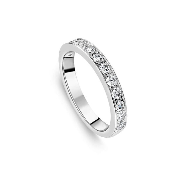 Unazë martese platin 3mm me 0.50ct diamant