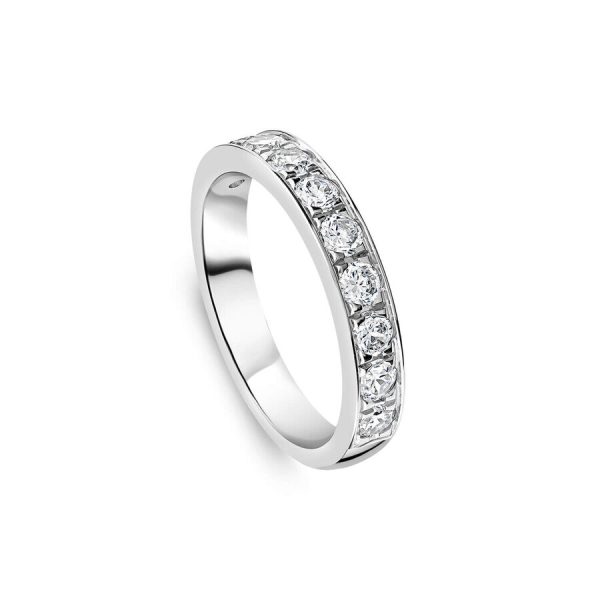 Unazë martese platin 3.5mm me 0.67ct diamant
