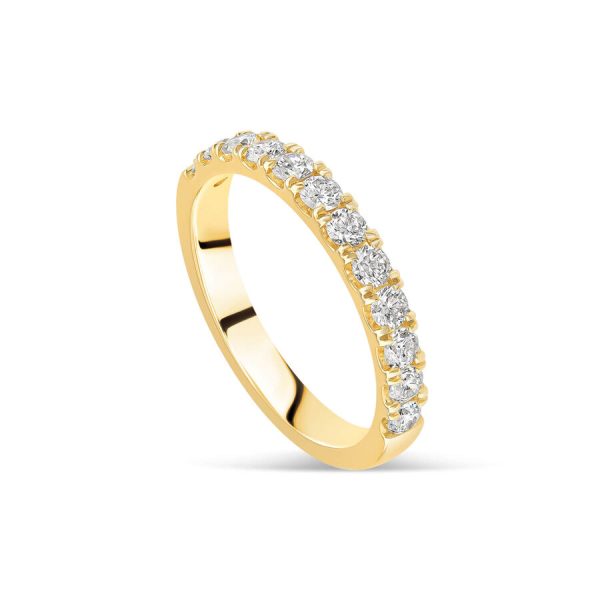 Unazë martese ar i verdhë 18k 50mm me 0.45ct diamant