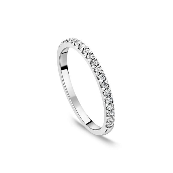 Unazë martese platin 1.7mm me 0.15ct diamant