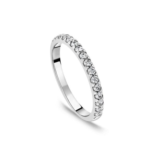Unazë martese platin 2mm me 0.25ct diamant