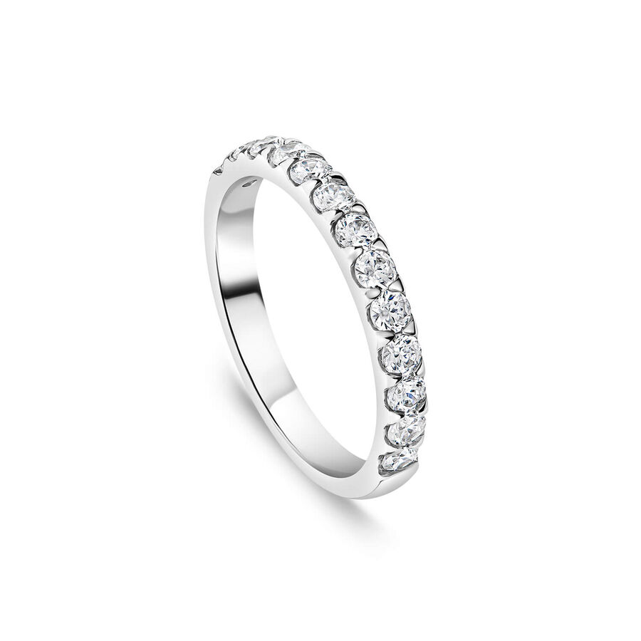 Unazë martese platin 2.5mm me 0.45ct diamant