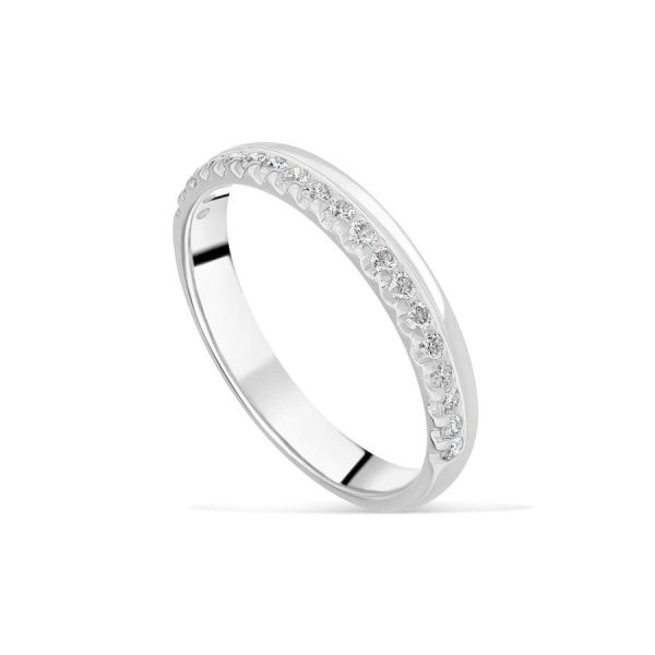 Unazë martese ar i bardhë 9k 3mm me 0.20ct diamant